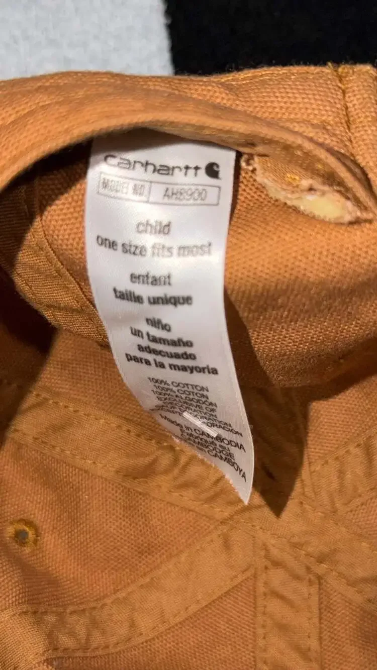 Carhartt AH8900 Child Signature Canvas Baseball Cap in Brown